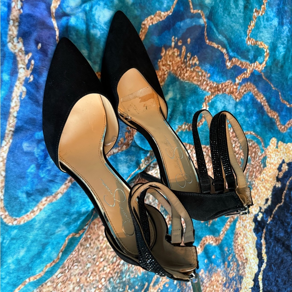 Jessica Simpson Black and Tan Heels